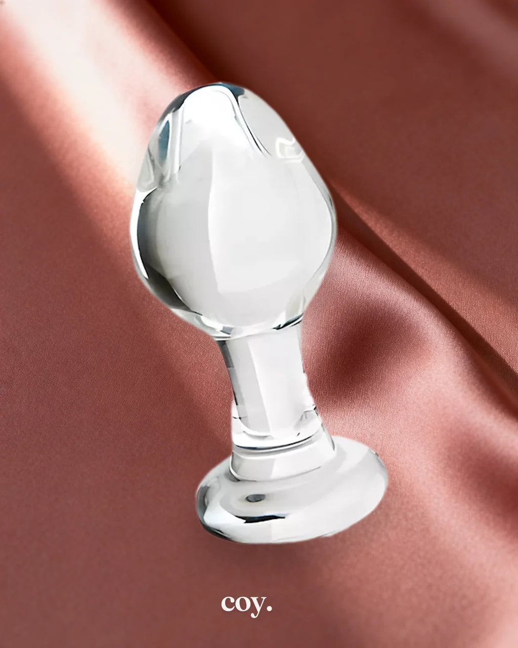 Share Satisfaction Lucent Glass Butt Plug 3.3 Inch — Clear — Coy