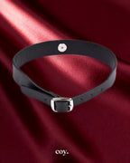 Leather Play Lonely Bell Collar — Black — Coy