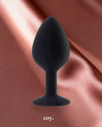 Share Satisfaction Kink Range Silicone Gemmed Butt Plug Medium — Red — Coy