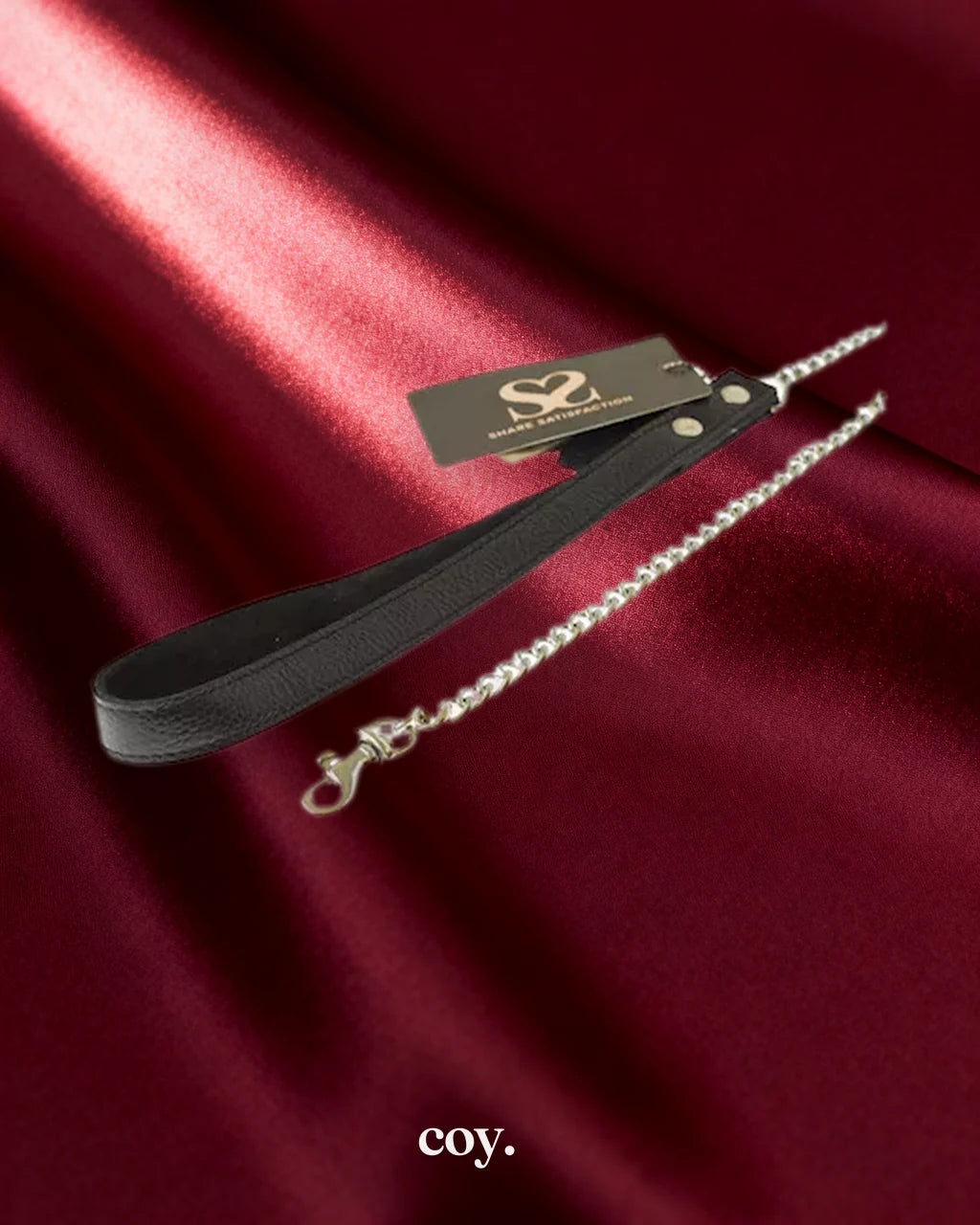 Bound X Chain Leash with Textured Leather handle — Coy