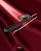 Bound X Chain Leash with Textured Leather handle — Coy