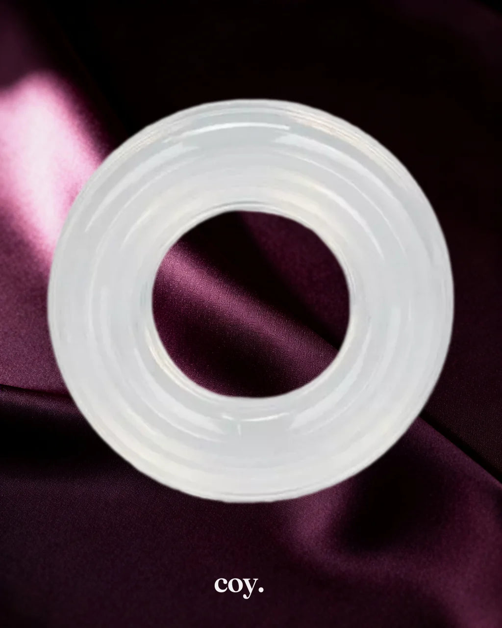 Cal Exotics Premium Silicone Cock Ring Large — Clear — Coy