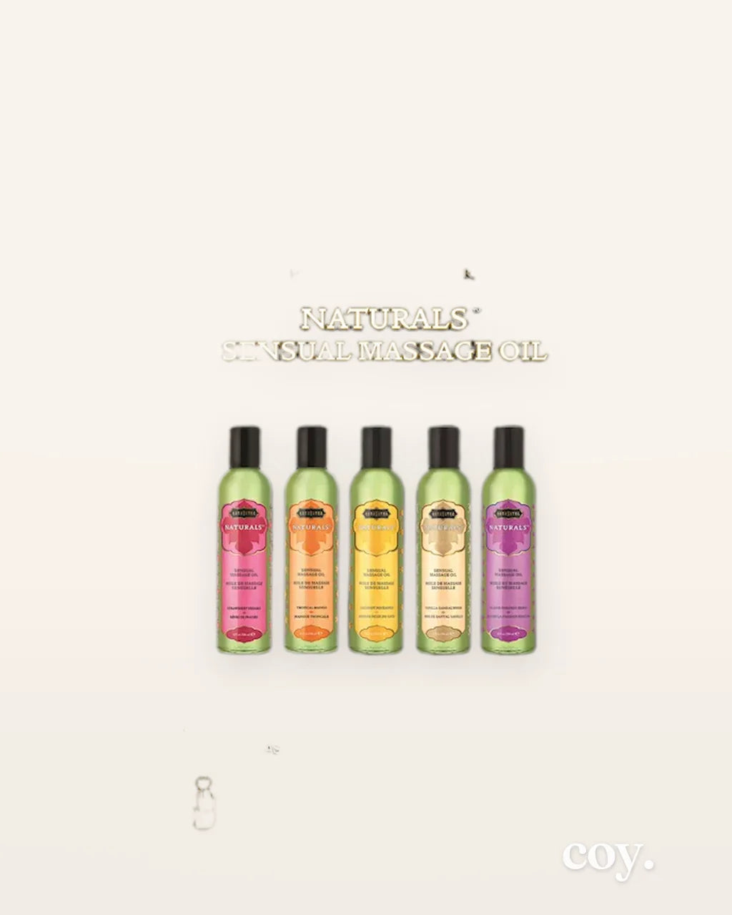 Kama Sutra Naturals Massage Oil 4X6 Display Cards — Coy