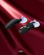 Leather Play Suction Cuffs — Black — Coy