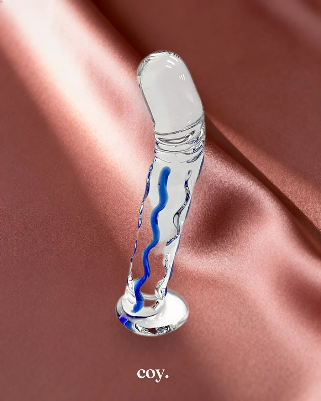 Share Satisfaction Lucent Curved Glass Massager 6.6 Inch — Blue — Coy