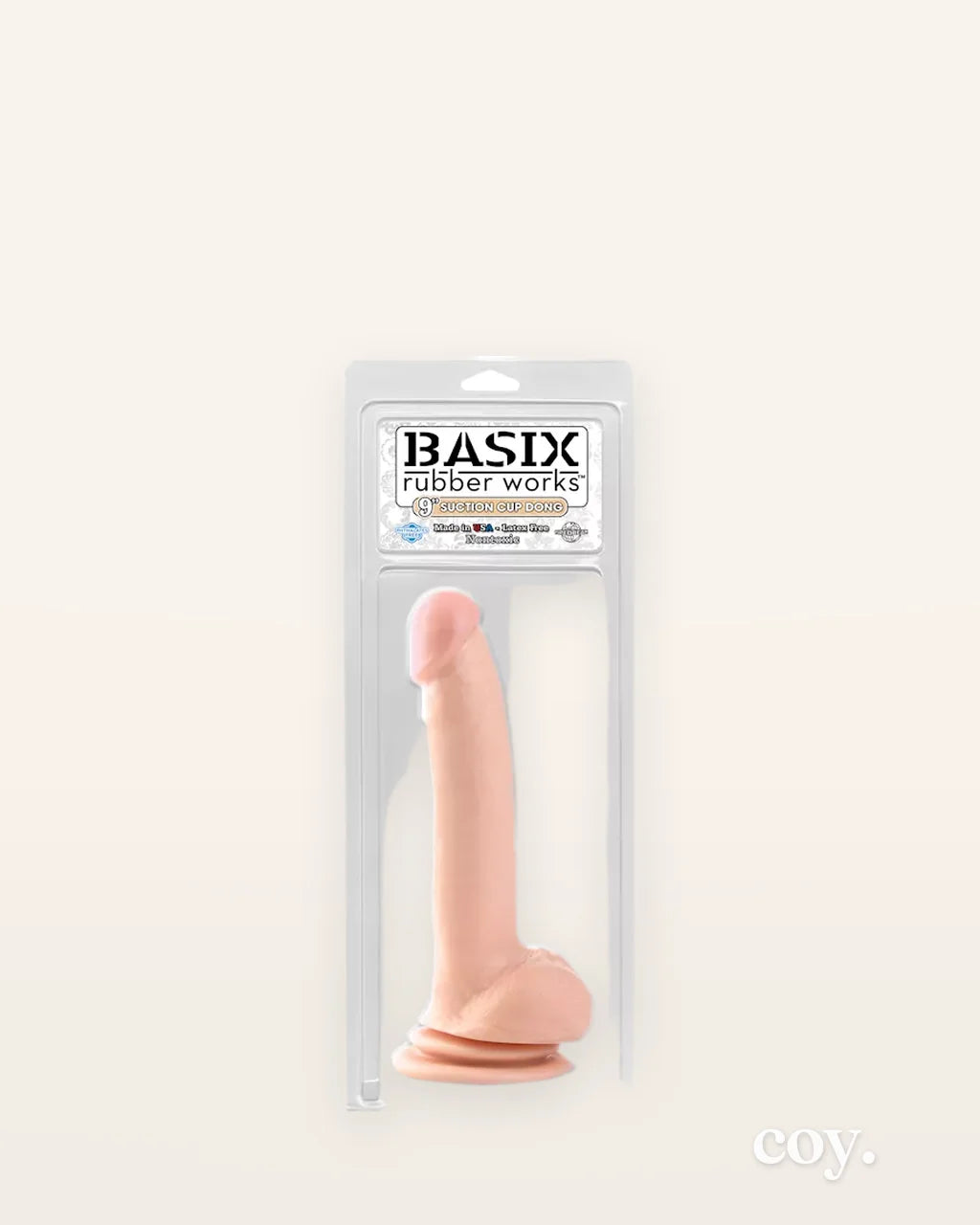 Basix 9 Inch Suction Cup With Dong — Coy