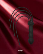 Doc Johnson Kink the Quad Premium Silicone Whip — Black — Coy