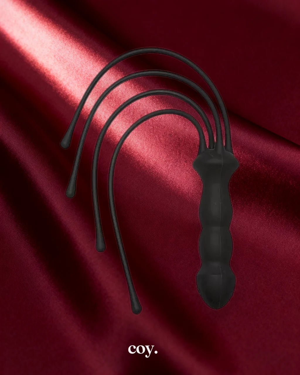 Doc Johnson Kink the Quad Premium Silicone Whip — Black — Coy