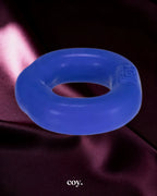 OxBalls Fit Ergo Long Wear Cock C-Ring — Blue — Coy