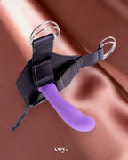 Aeystheter Collection Amor Harness Strap on Dildo — Purple — Coy