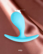 Share Satisfaction Small Curved Butt Plug 2 Inch — Aqua — Coy