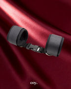 Leather Play Buckle Cuffs — Black — Coy