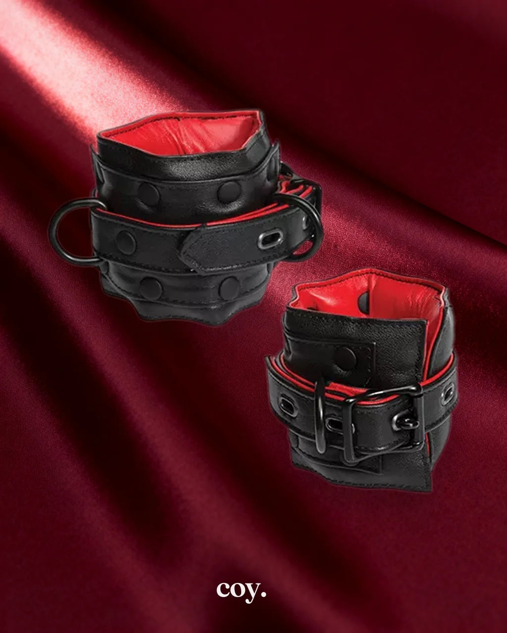 Doc Johnson Kink Leather Submissive Accessories Ankle Restraints — Coy