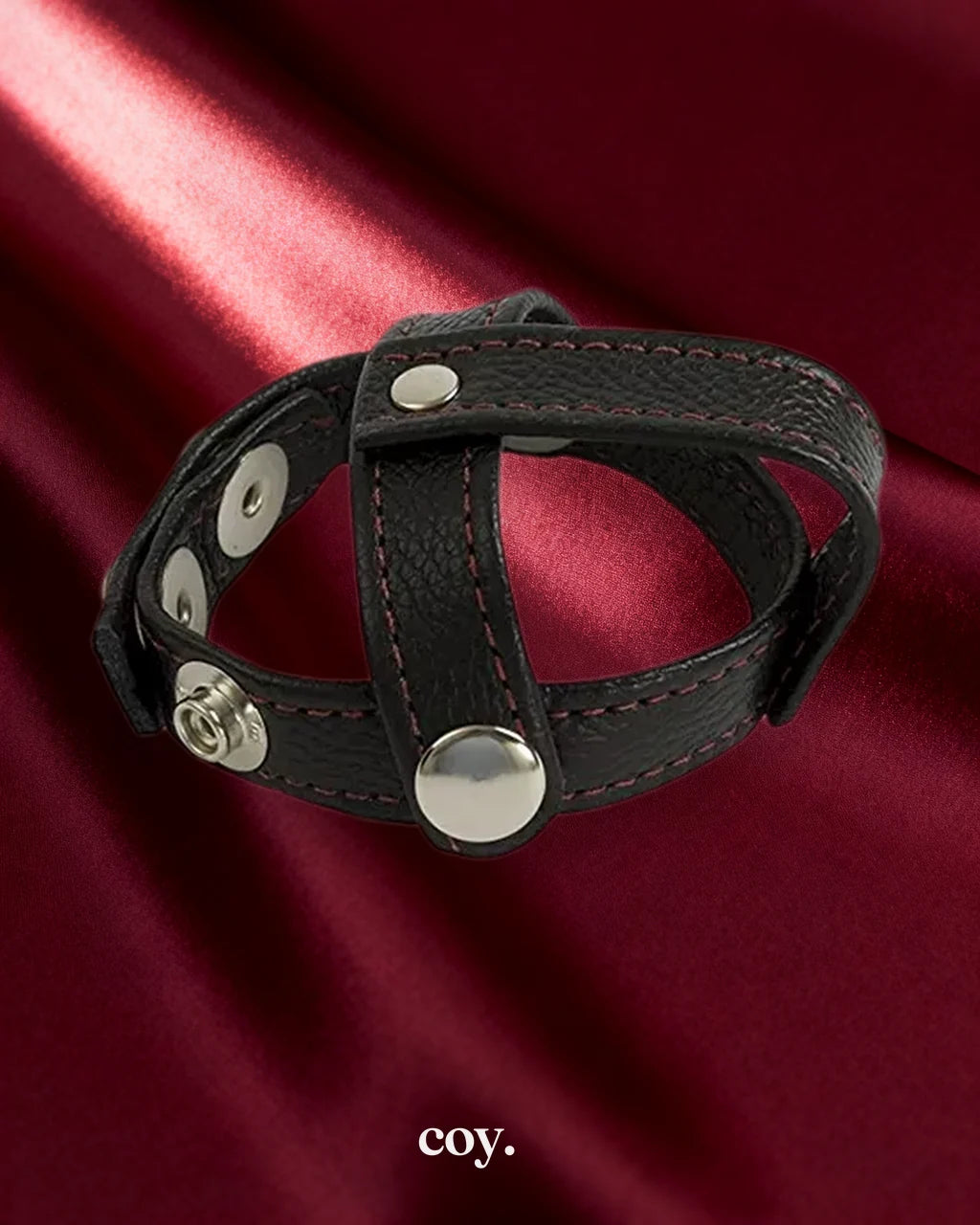 Reds  Leather 3 Piece Cock & Ball Divider /Red — Coy
