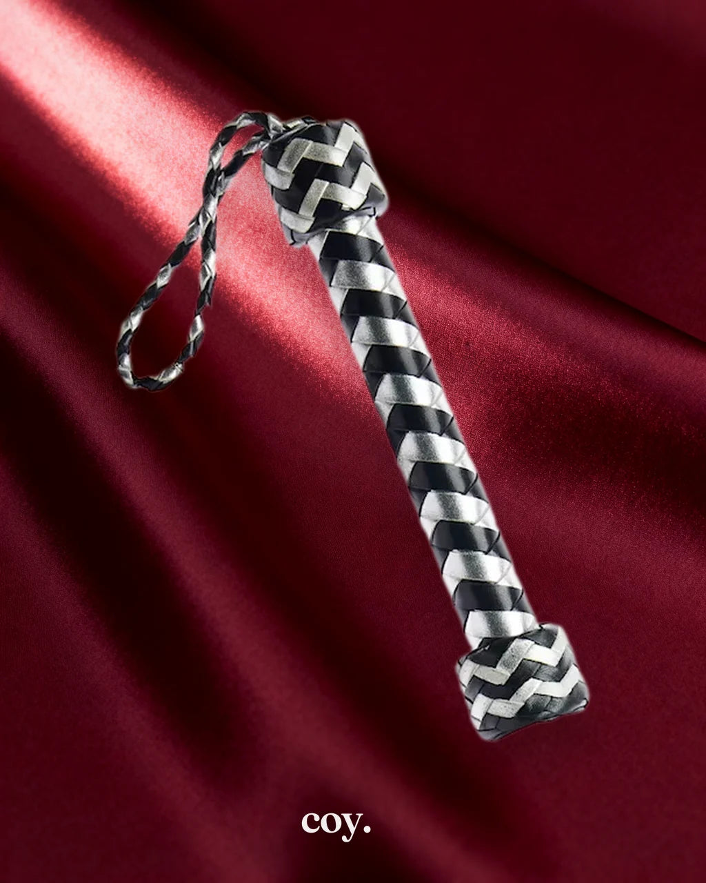 Bound X Silver Metallic Leather Flogger — Coy
