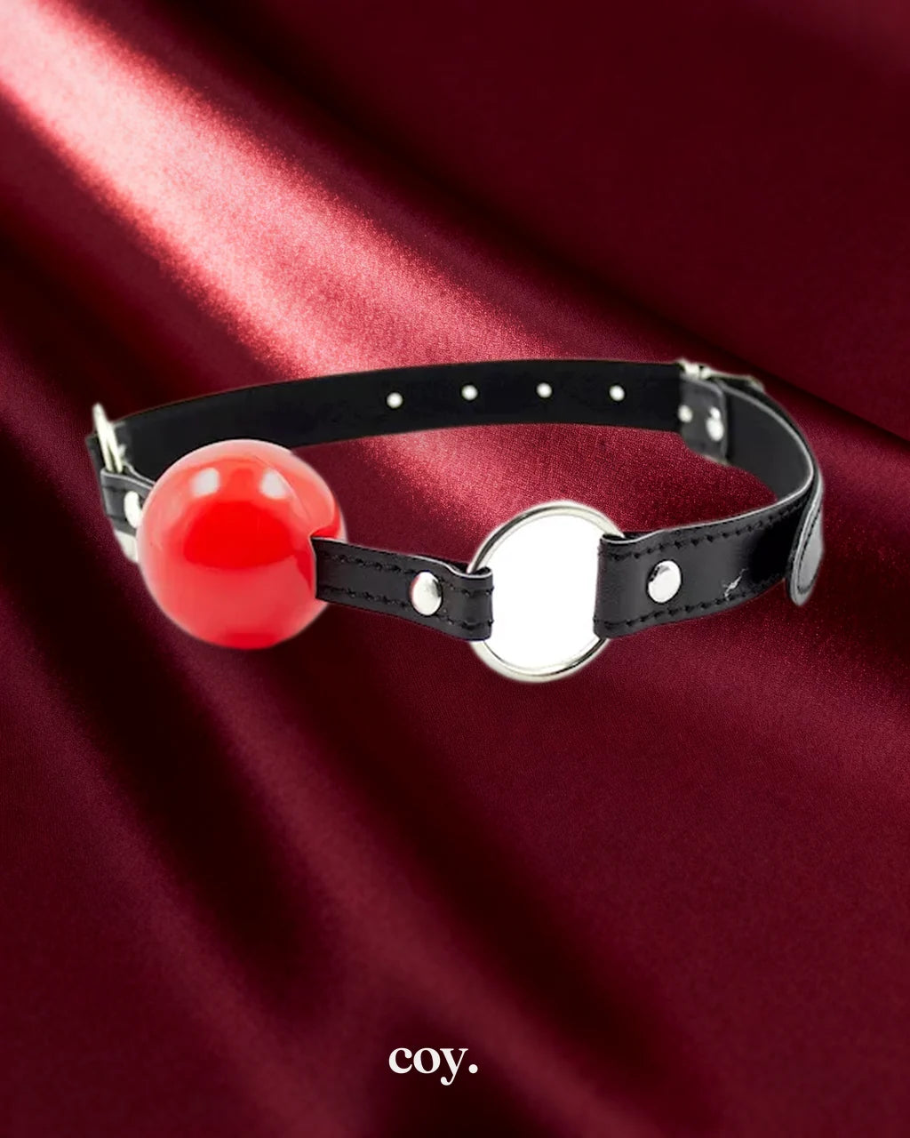 Leather Play TPE Ball Gag — Black — Coy