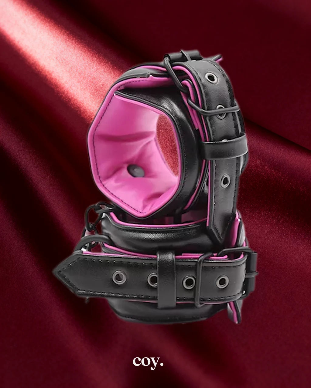 Leather Play Eren Comfy Cuffs — Pink — Coy