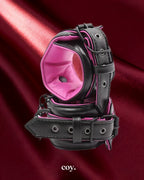 Leather Play Eren Comfy Cuffs — Pink — Coy