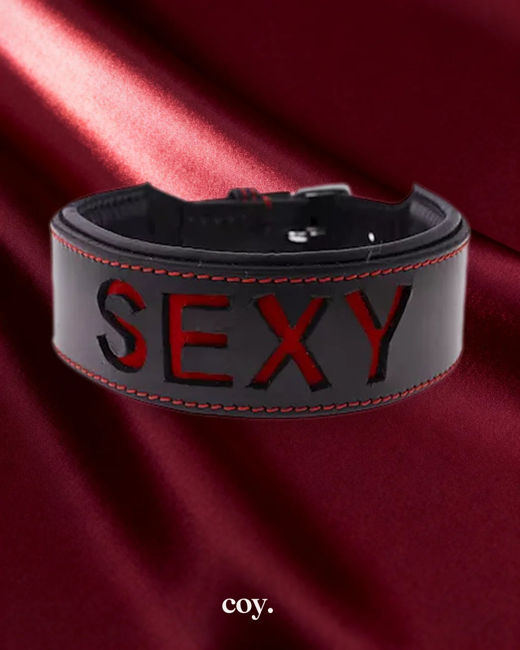 Share Satisfaction Bound X Sexy Cut-Out Collar — Black/Red — Coy