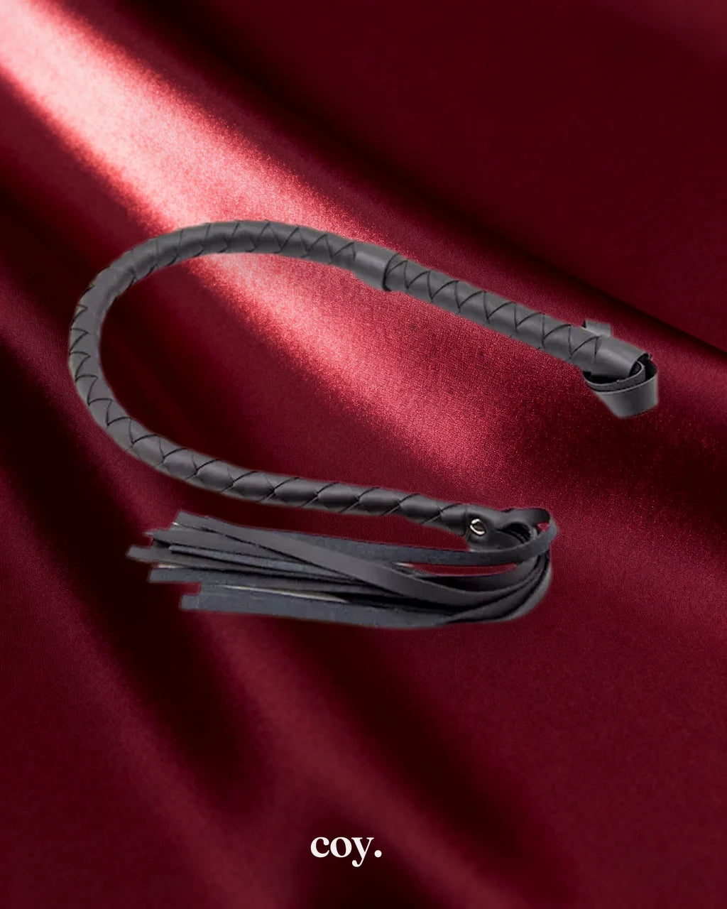 Leather Play Soft PVC Long Whip — Black — Coy