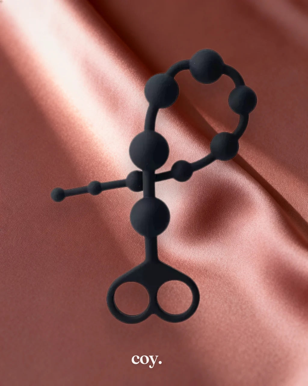 Share Satisfaction Silicone Anal Beads 13.5 Inch — Black — Coy