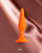 Share Satisfaction Large Silicone Butt Plug Large — Orange — Coy