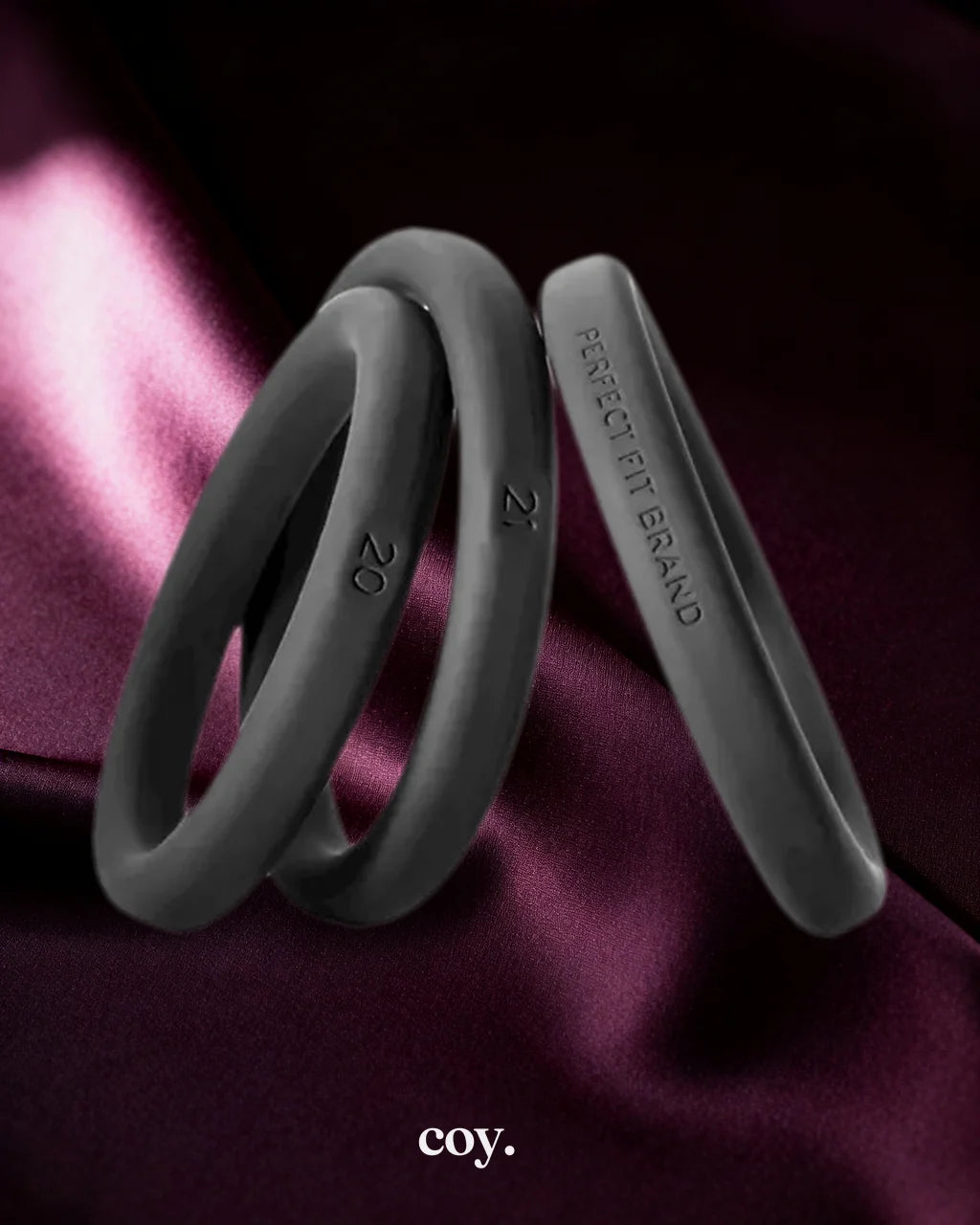 Perfect Fit Xact-Fit Kit L-X Cock Ring — Black — Coy