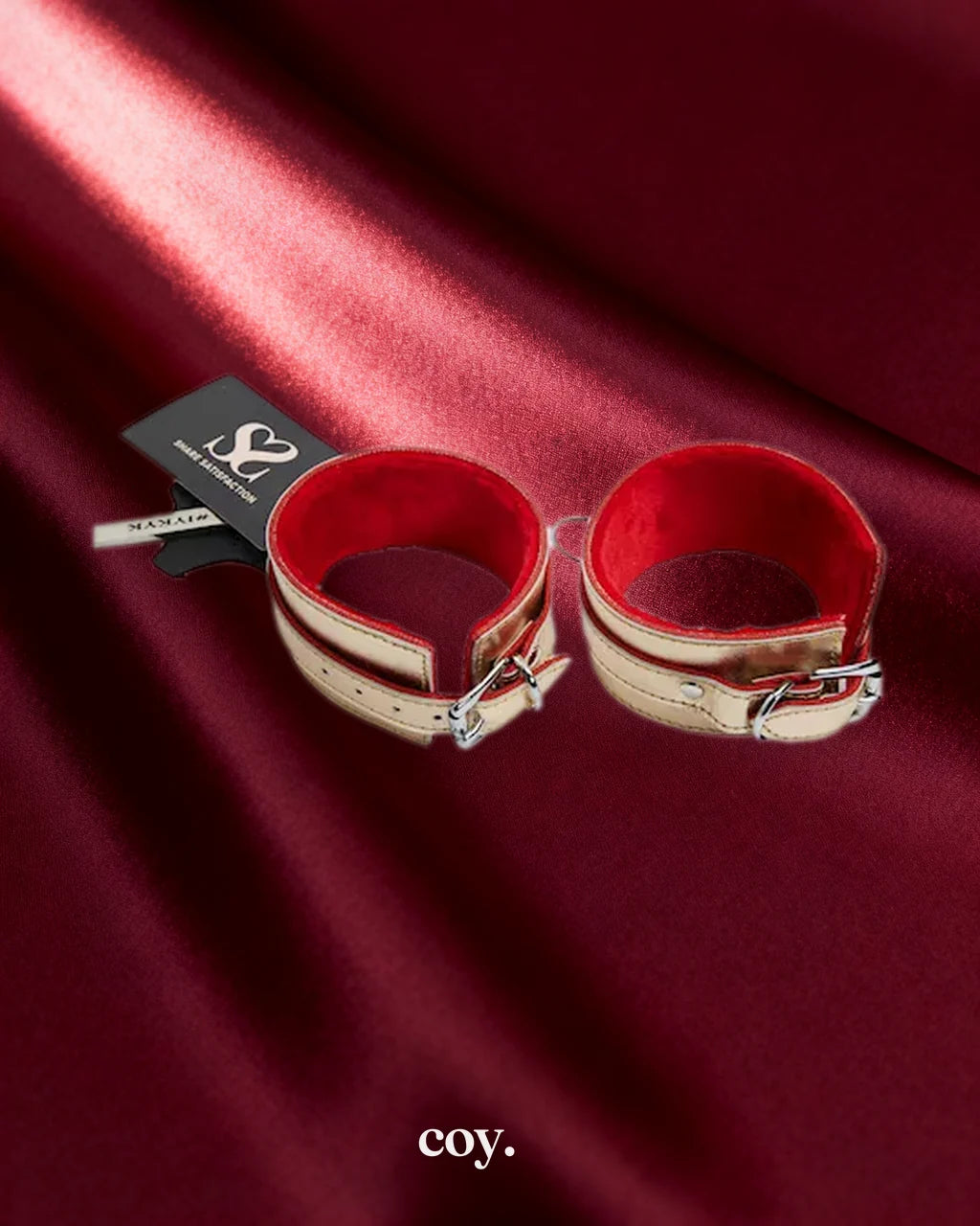 Share Satisfaction Bound X Gold Metallic Leather Wrist Cuffs — Coy