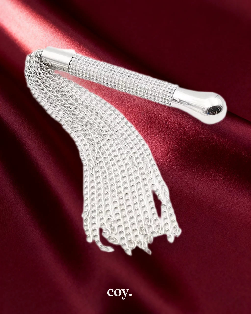 Leather Play Luxe Flogger — Silver — Coy