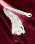 Leather Play Luxe Flogger — Silver — Coy