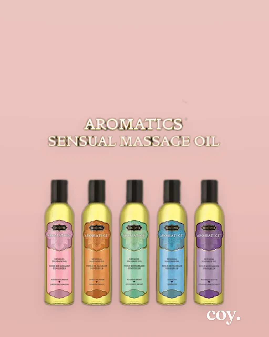 Kama Sutra Aromatics Massage Oil 4X6 Display Card — Coy