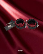 Share Satisfaction Bound X Leopard Print Hair-On Leather Cuffs — Coy