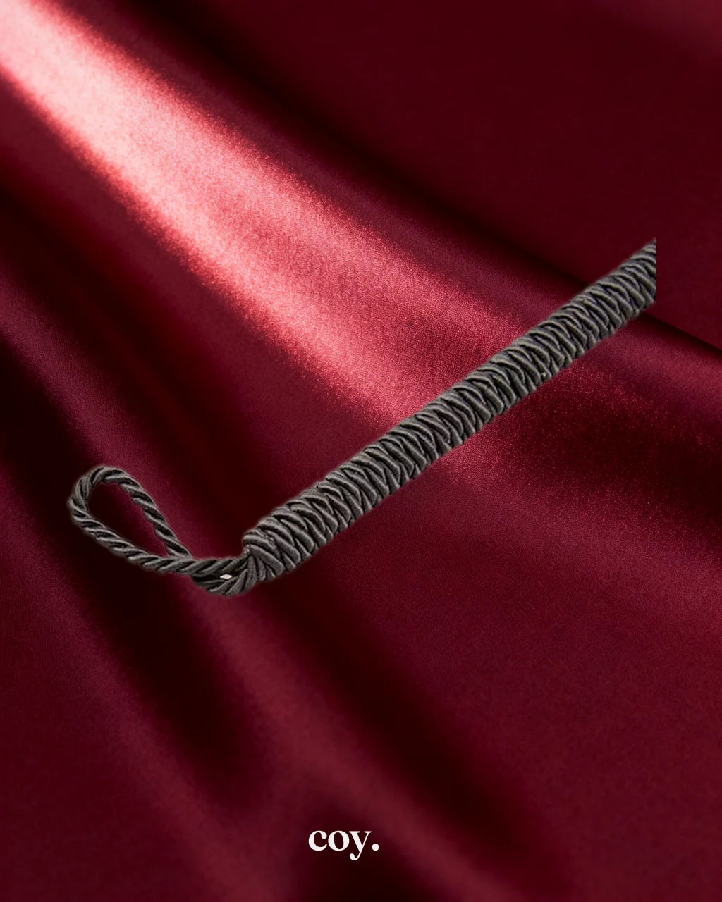 Leather Play Rope Feather Wand — Black — Coy