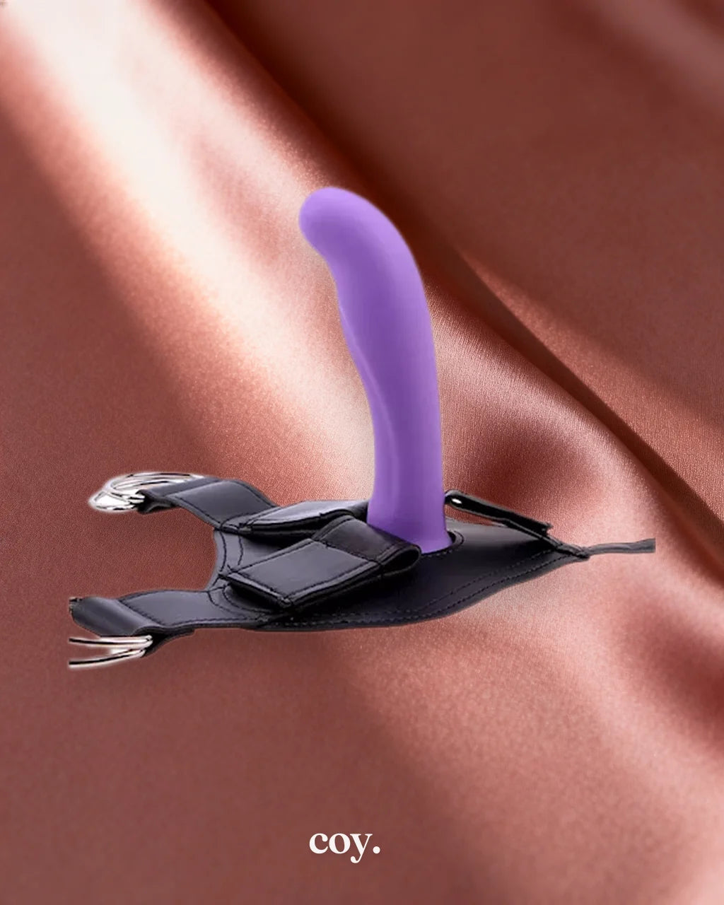 Aeystheter Collection Amor Harness Strap on Dildo — Purple — Coy
