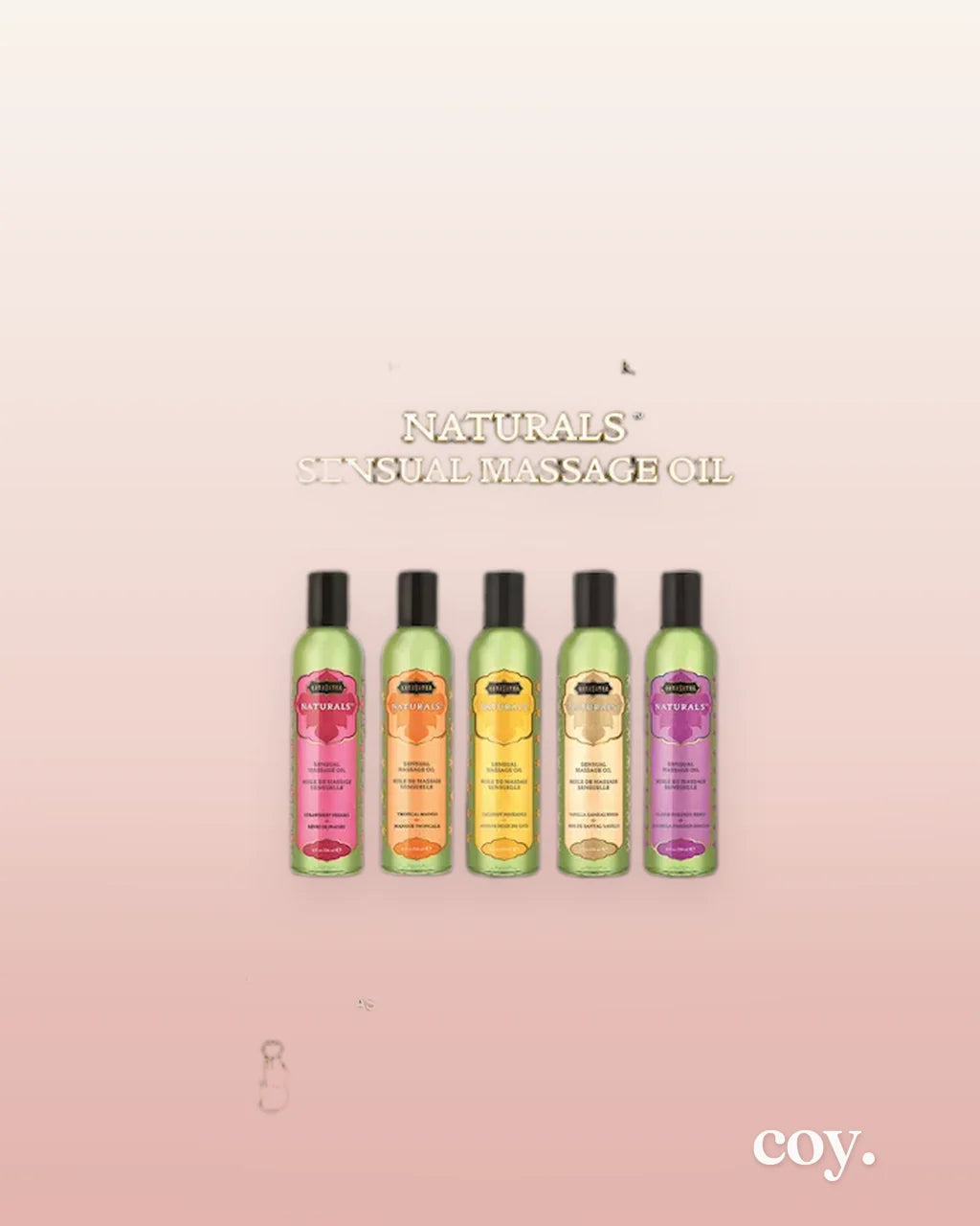 Kama Sutra Naturals Massage Oil 4X6 Display Cards — Coy