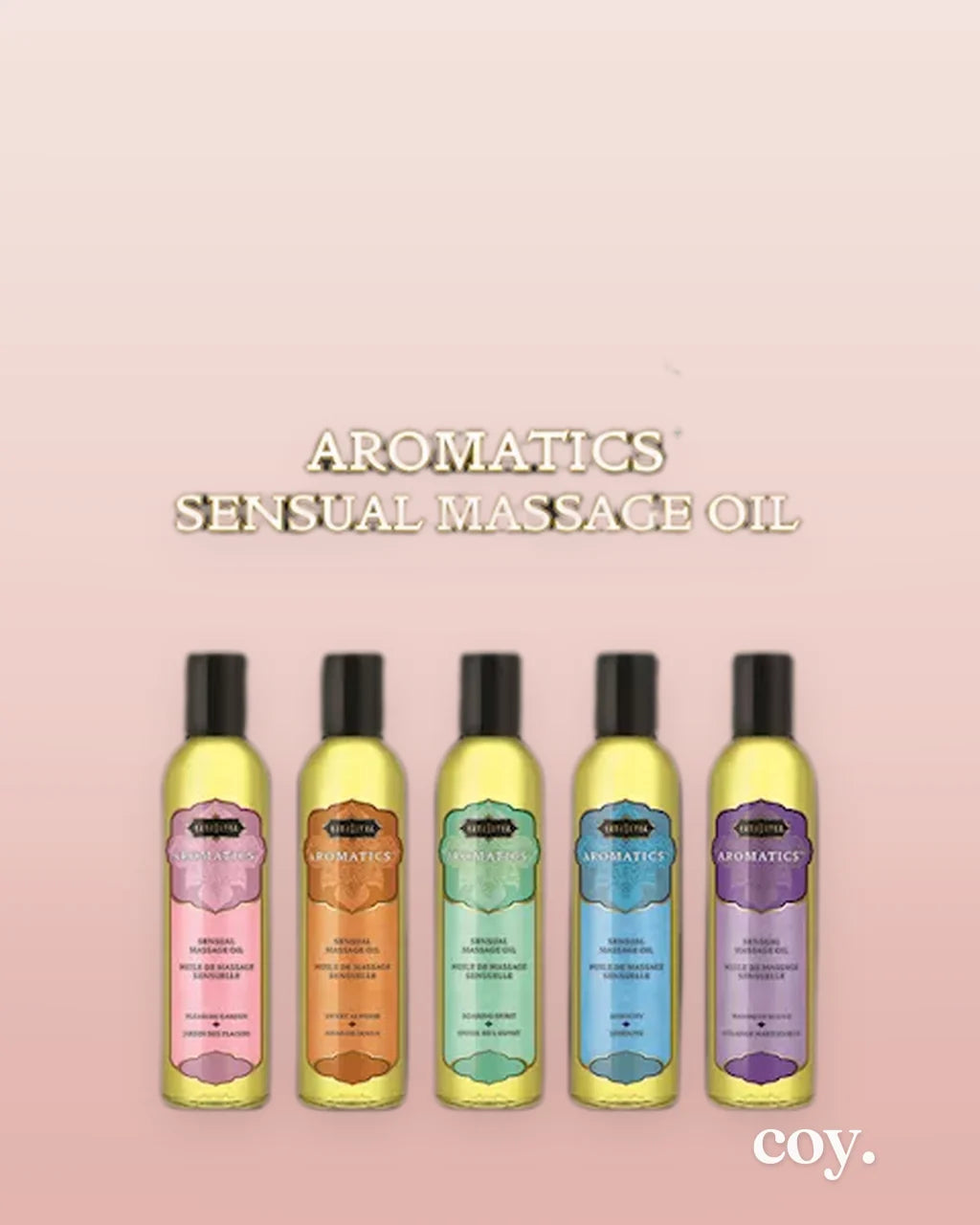 Kama Sutra Aromatics Massage Oil 4X6 Display Card — Coy