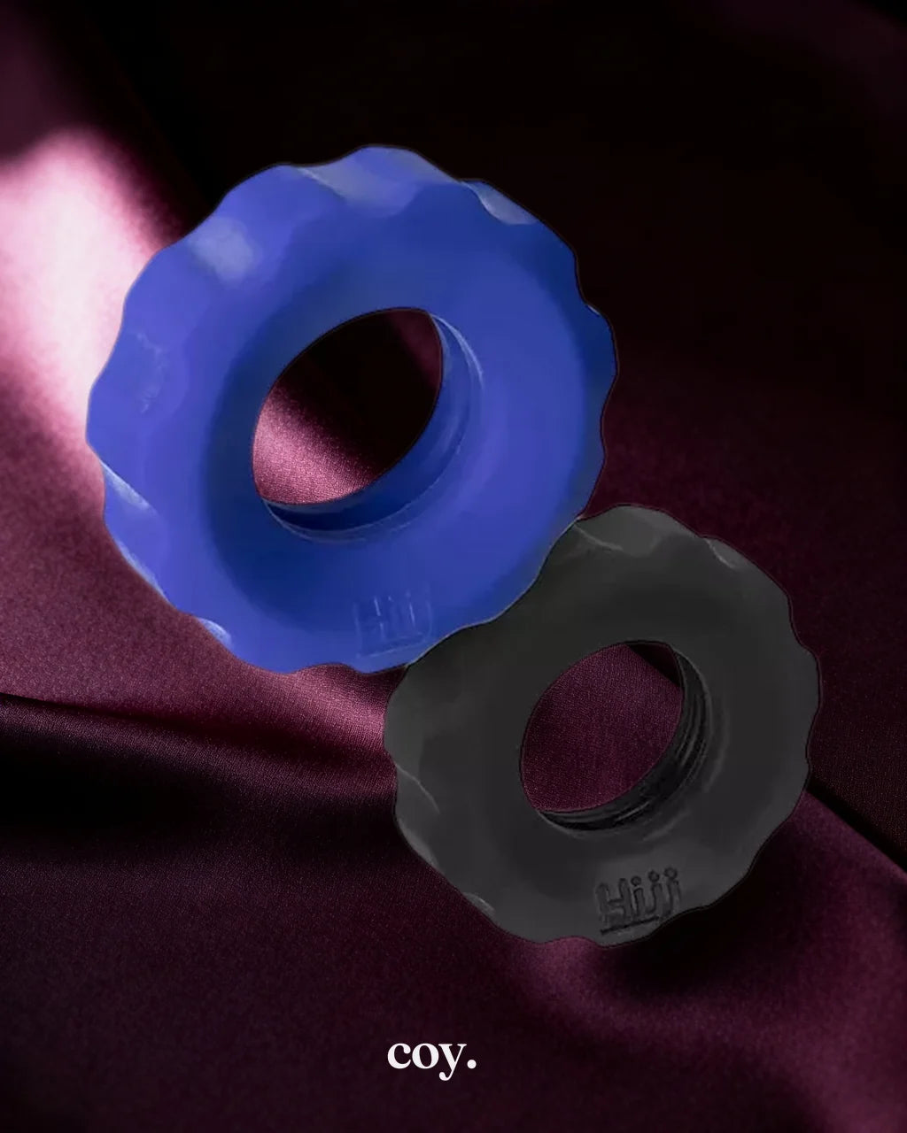 OxBalls Cog 2-Size Cock C-Rings — Black/Blue — Coy