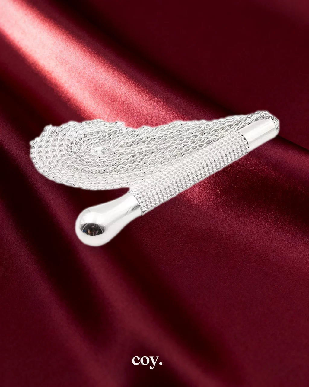 Leather Play Luxe Flogger — Silver — Coy