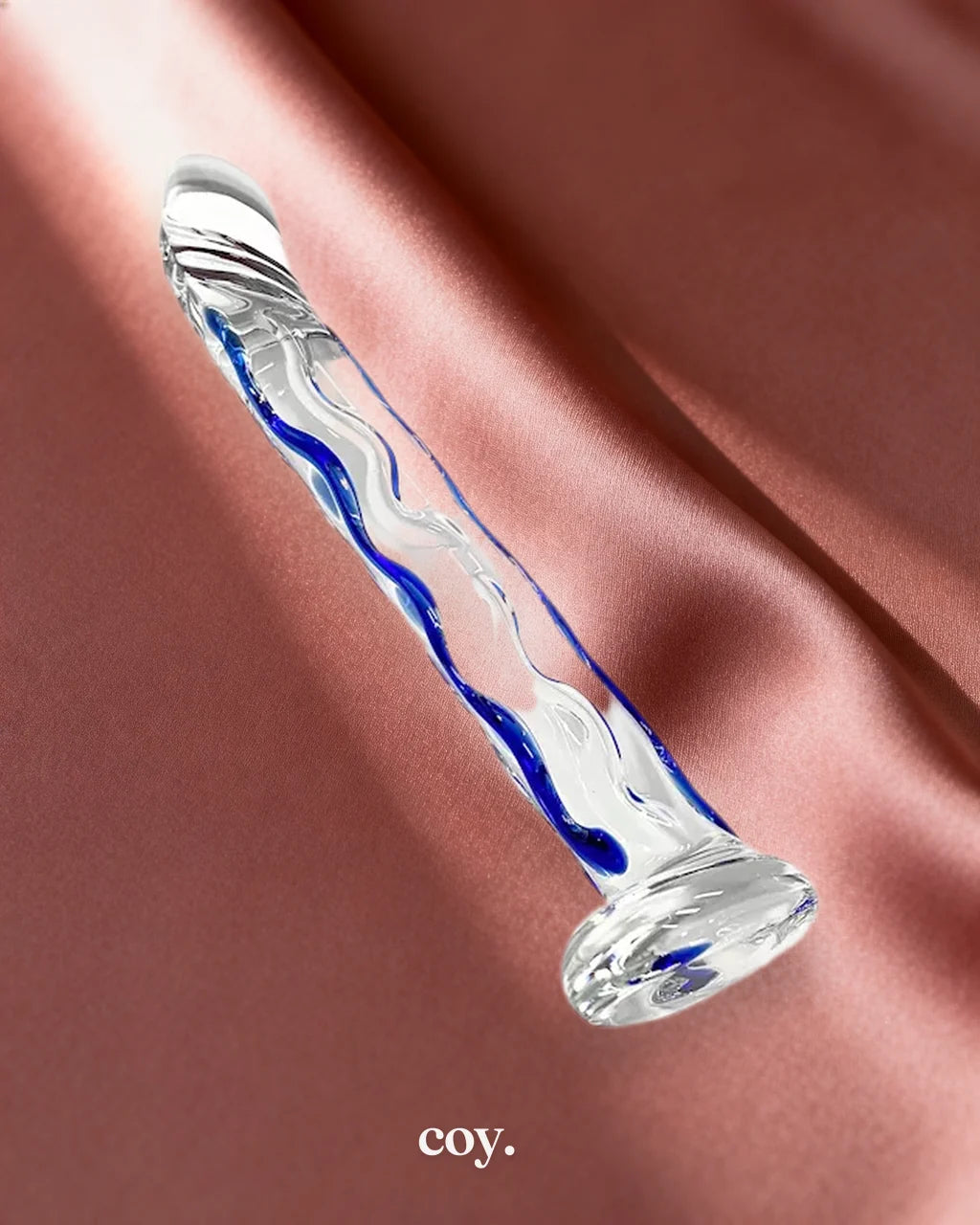 Share Satisfaction Lucent Curved Glass Massager 6.6 Inch — Blue — Coy