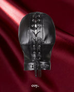 Leather Play Premium Hood — Black — Coy