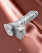 Amore Ben Dover Suction Cup Dildo 7.6 Inch — Silver — Coy