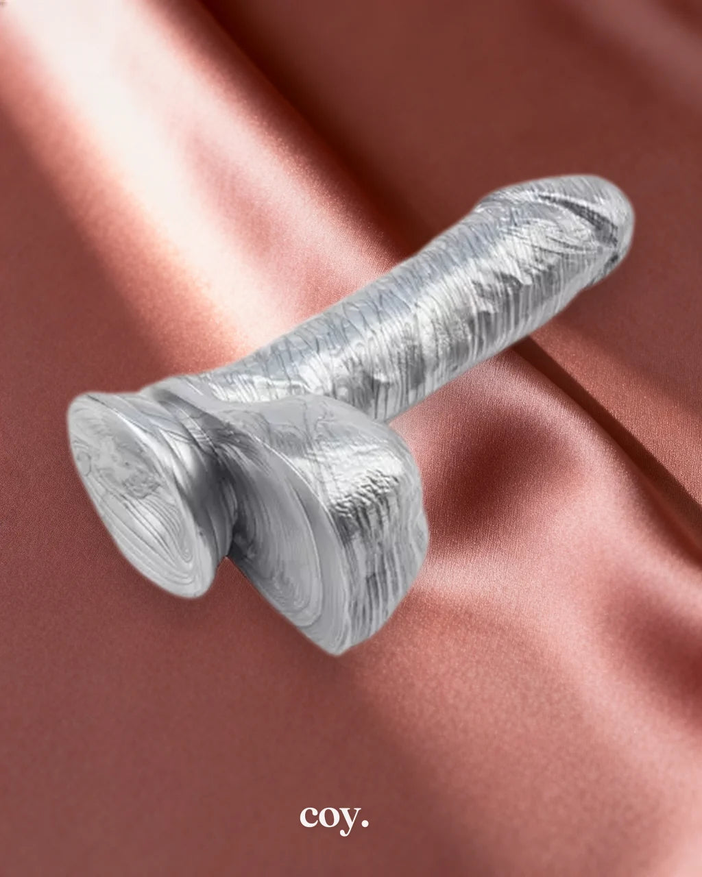 Amore Ben Dover Suction Cup Dildo 7.6 Inch — Silver — Coy