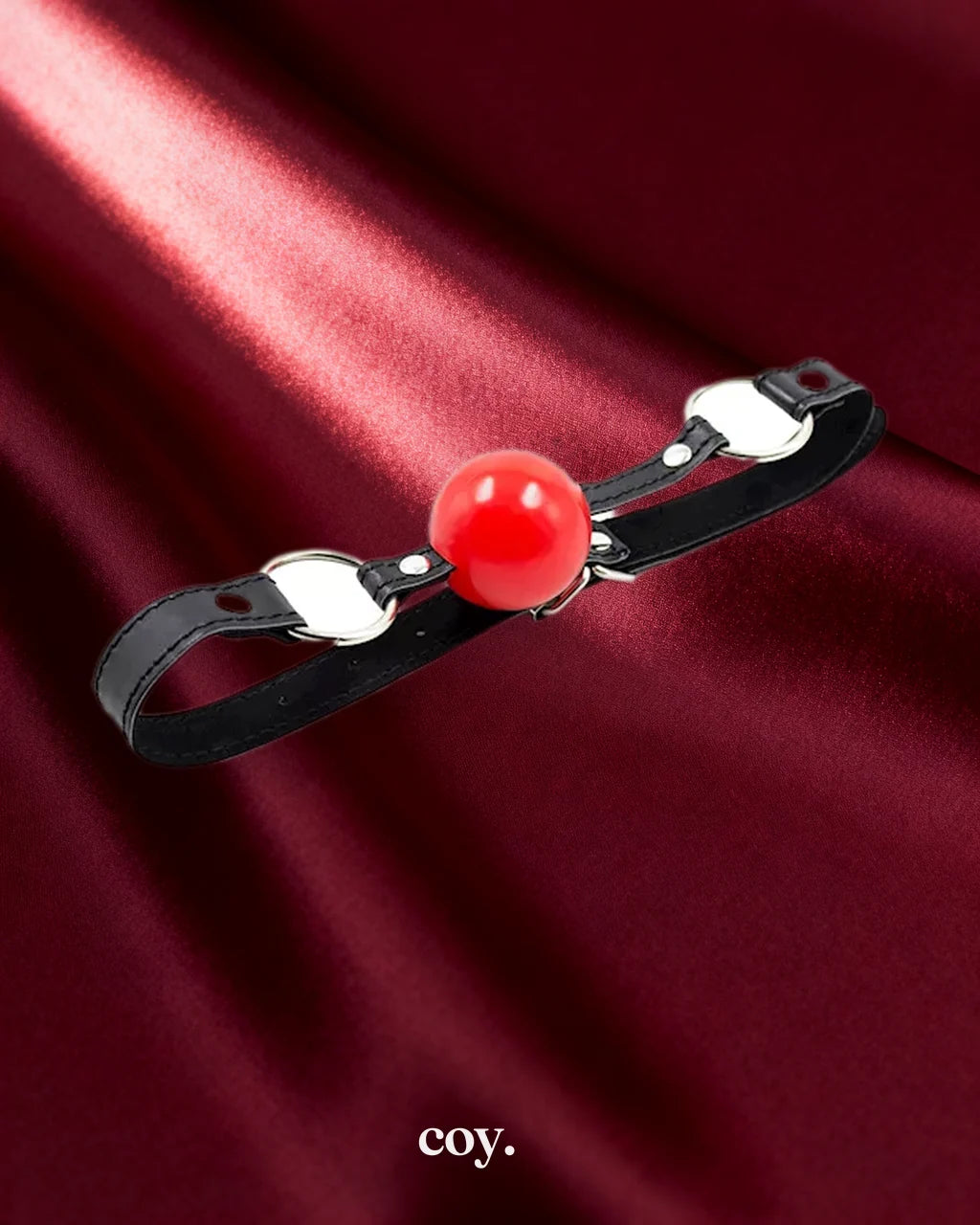 Leather Play TPE Ball Gag — Black — Coy