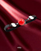 Leather Play TPE Ball Gag — Black — Coy