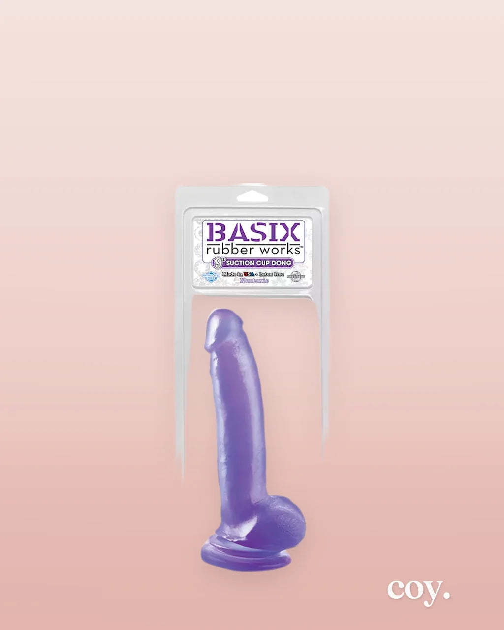 Basix 9 Inch Suction Cup With Dong — Coy