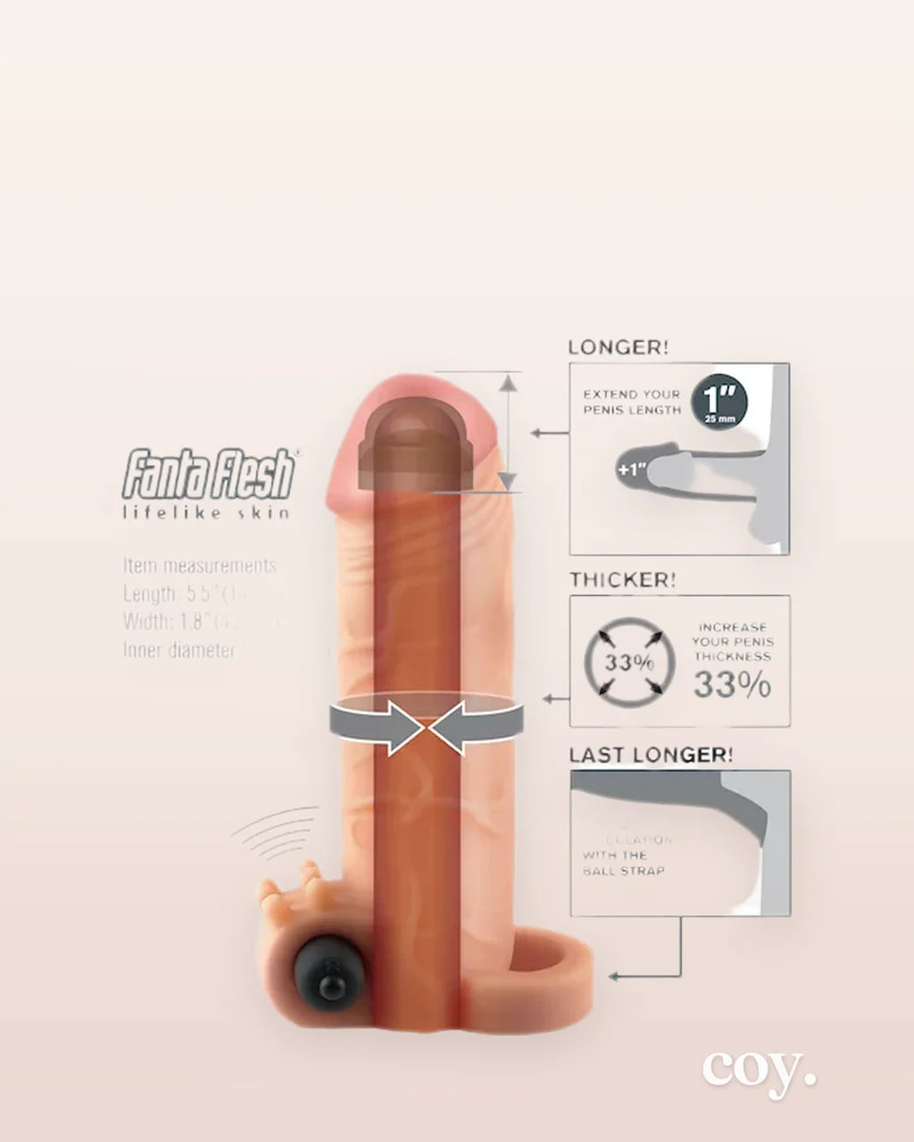 Fantasy X-Tensions Vibrating Real Feel 1 Extension — Coy