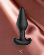 Amore Deluxe Chastity Remote Control Anal Plug 6.4 Inch — Black — Coy
