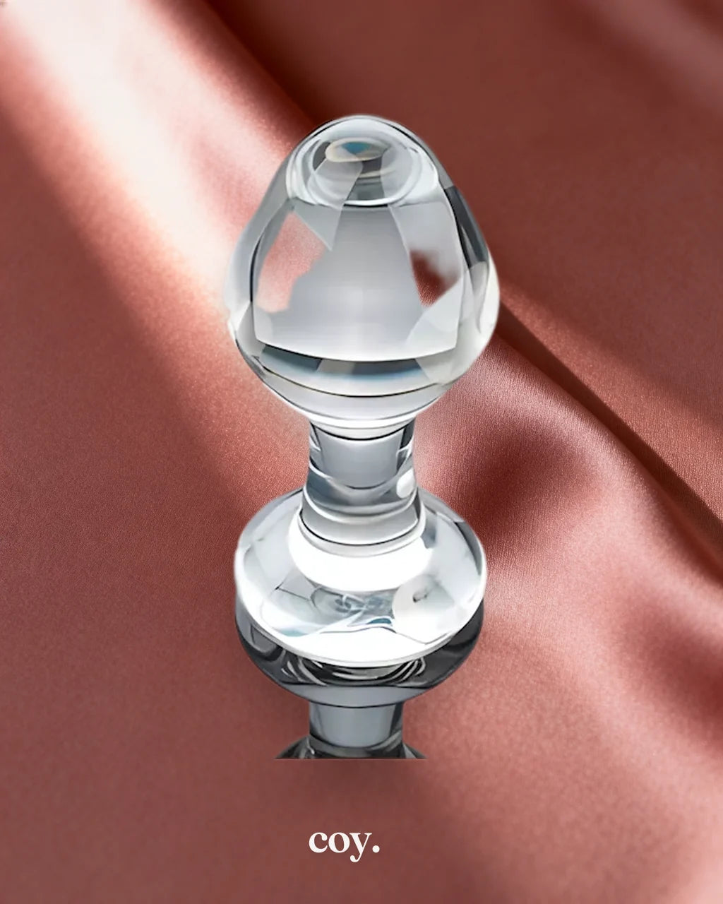 Share Satisfaction Lucent Glass Butt Plug 3.3 Inch — Clear — Coy