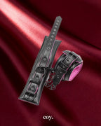 Leather Play Eren Comfy Cuffs — Pink — Coy