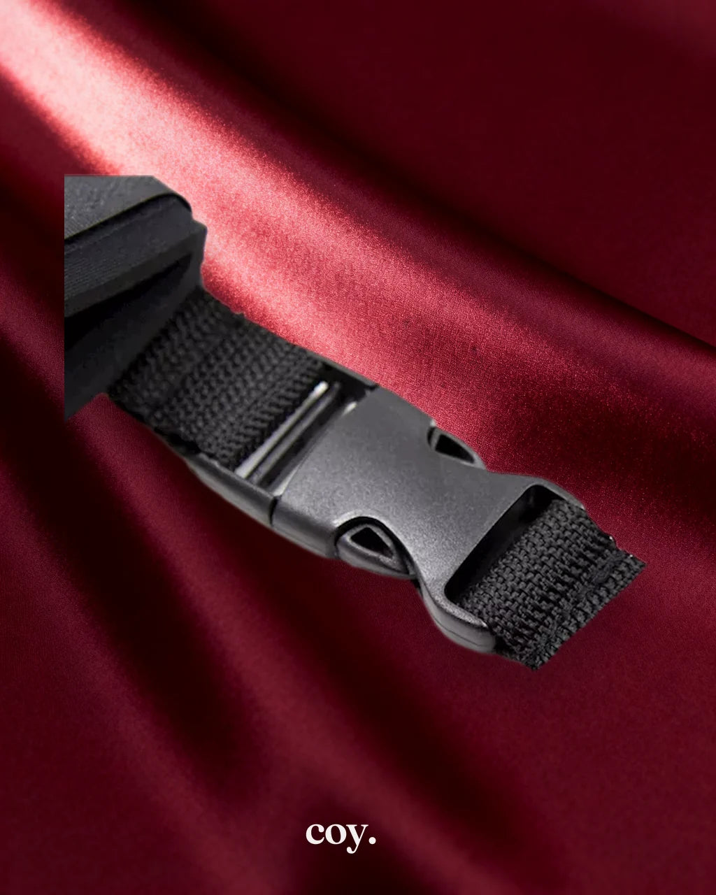 Leather Play Buckle Cuffs — Black — Coy